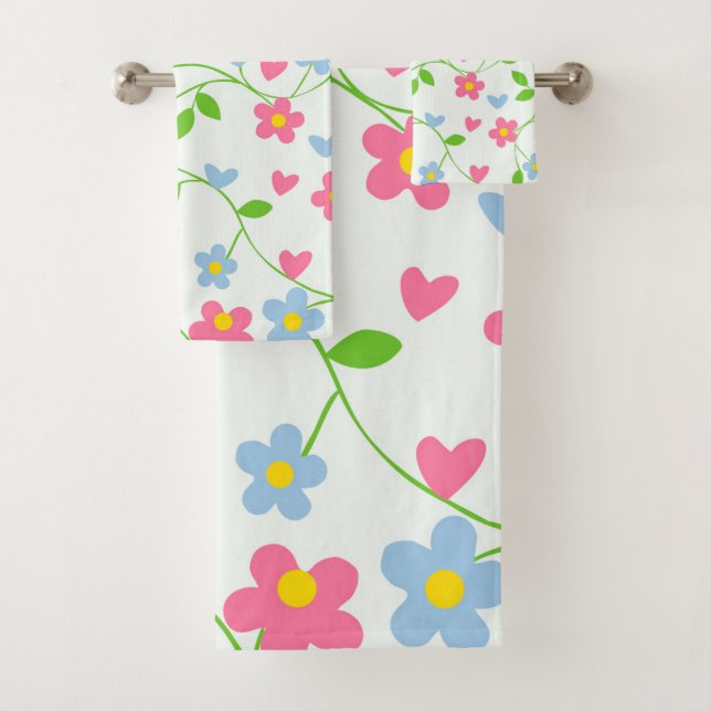 Floral Pattern Bath Towel Set (Insitu)