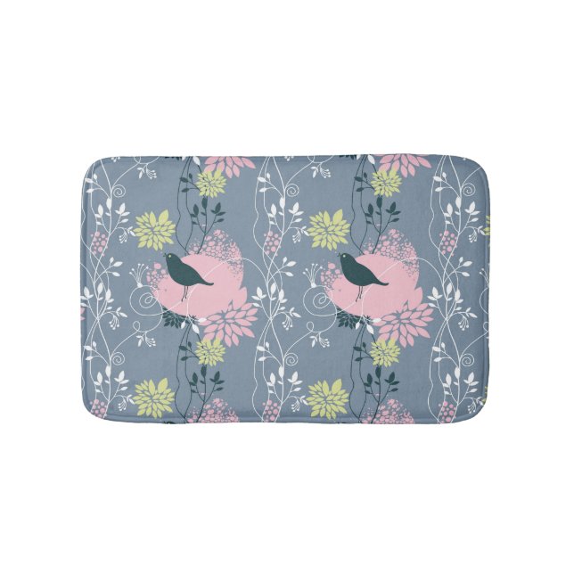 Floral Pattern Bathroom Mat (Front)