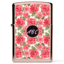 Floral Pattern Begonia Flowers Monogram