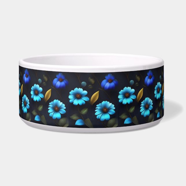 Floral pattern blue flowers bowl (Front)