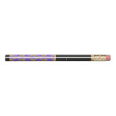 Floral Pattern Blue Garden Flower with Custom Name Pencil (Back)