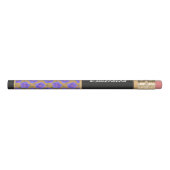 Floral Pattern Blue Garden Flower with Custom Name Pencil (Rotated 90)