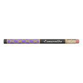 Floral Pattern Blue Garden Flower with Custom Name Pencil (Front)