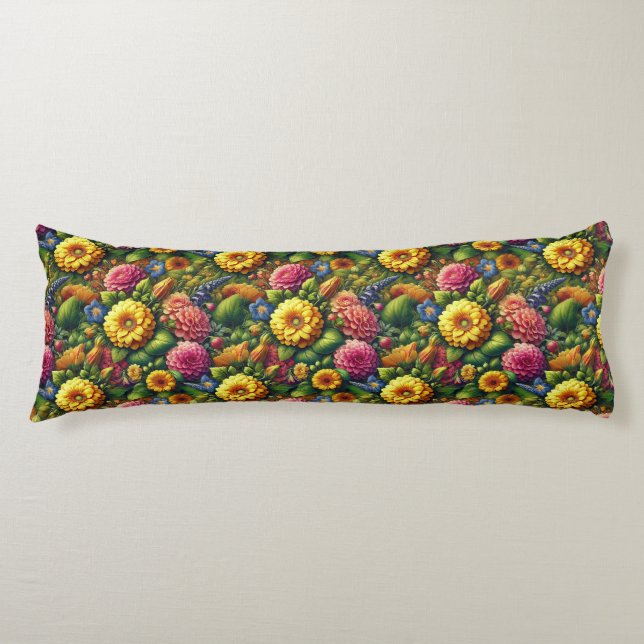 Floral Pattern Body Pillow (Front)