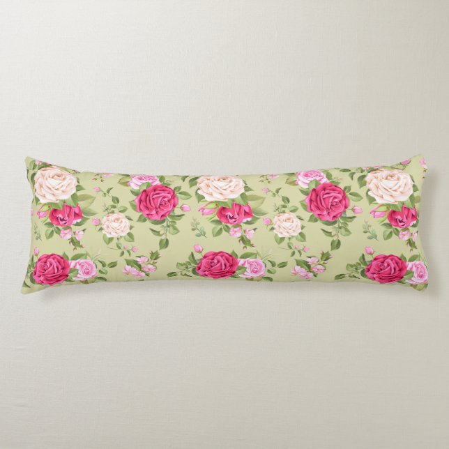 Floral Pattern Body Pillow (Front)