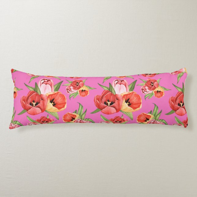 Floral Pattern Body Pillow (Front)