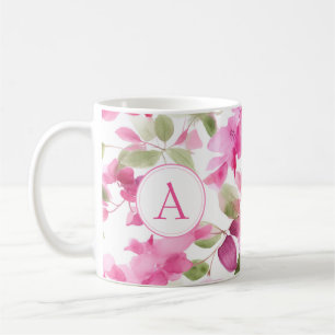 Floral Pattern Bougainvillea Alphabet Coffee Coffee Mug