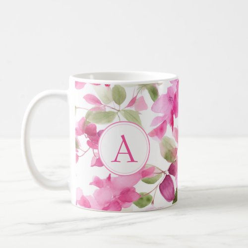 Floral Pattern Bougainvillea Alphabet Coffee Coffee Mug