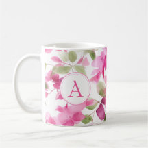 Floral Pattern Bougainvillea Alphabet Coffee