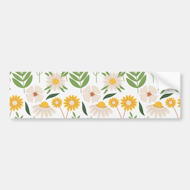 Floral Pattern Bumper Sticker (Front)