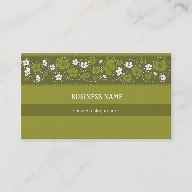 Floral Pattern Business Business Card (Front)