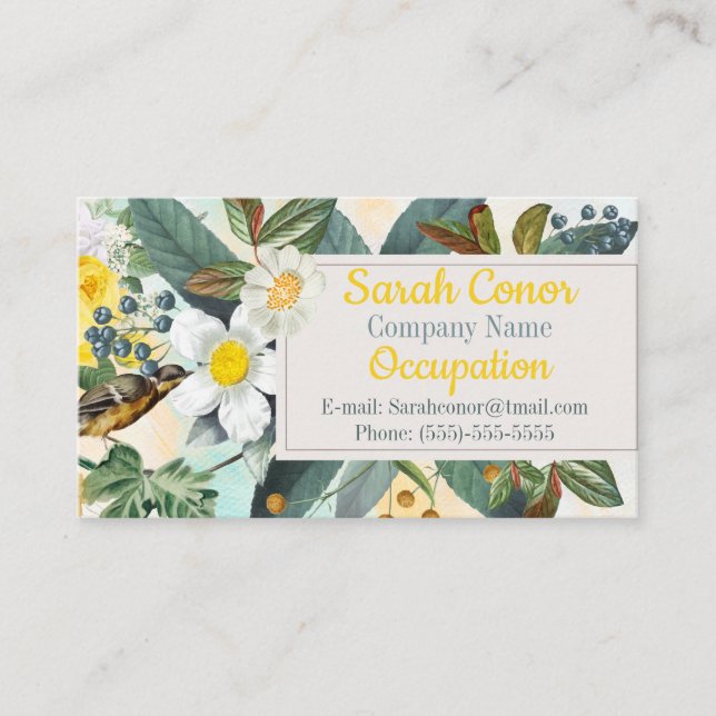 Floral pattern  business card (Front)