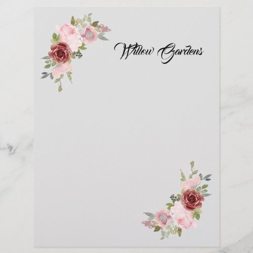 Floral Pattern Business Letterhead