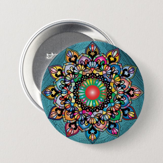 Floral Pattern Button (Front & Back)