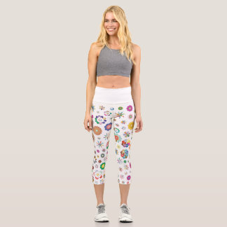 Floral Pattern Capri Leggings