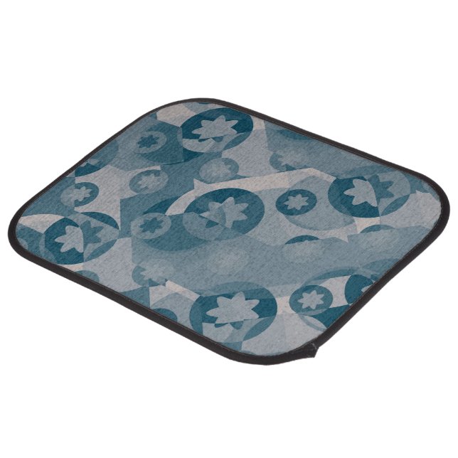 Floral Pattern Car Floor Mat (Rear Angled)