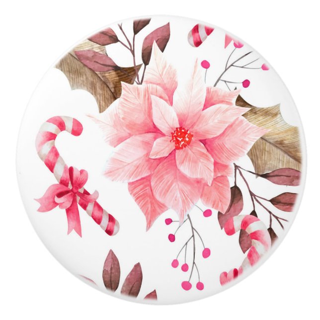 Floral pattern ceramic knob (Front)