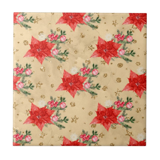 Floral Pattern Ceramic Tile (Front)