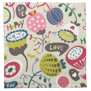 Floral Pattern Cloth Napkin