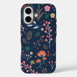 Floral pattern colorful design iPhone 16 case