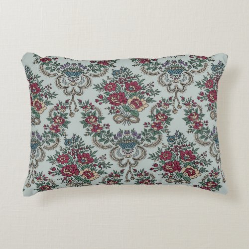 Floral Pattern Colorful Trendy Flowers and Leaves  Accent Pillow