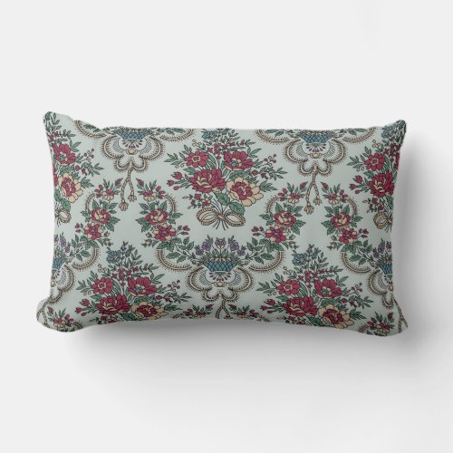 Floral Pattern Colorful Trendy Flowers and Leaves  Lumbar Pillow