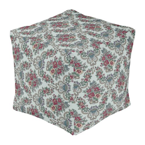 Floral Pattern Colorful Trendy Flowers and Leaves  Pouf