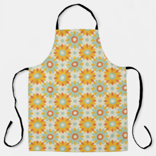 floral pattern colorful wild flowers abstract apron