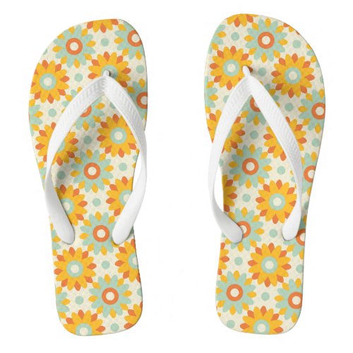 floral pattern colorful wild flowers abstract flip flops