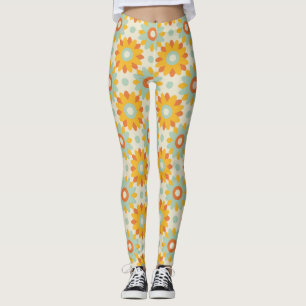 floral pattern colorful wild flowers abstract leggings