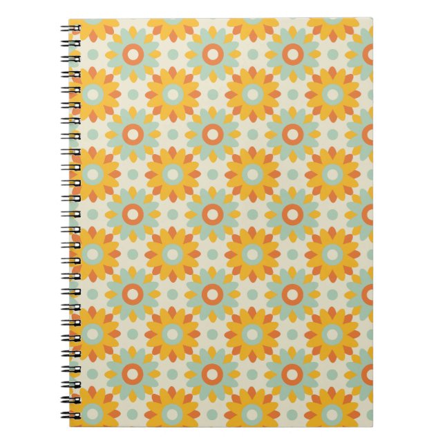 floral pattern colorful wild flowers abstract notebook (Front)