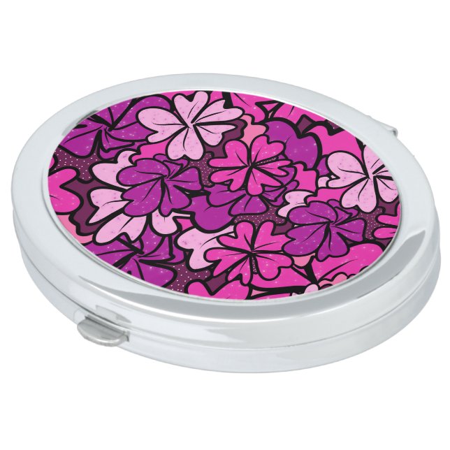 Floral pattern compact mirror (Turned)