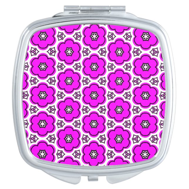 Floral Pattern Compact Mirror (Front)