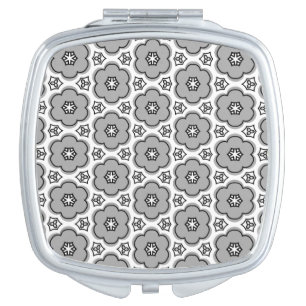 Floral Pattern Compact Mirror