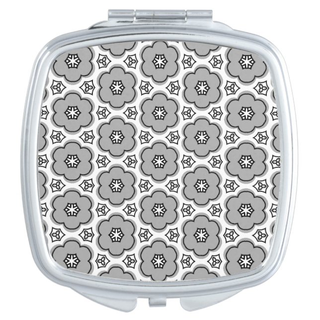 Floral Pattern  Compact Mirror (Front)