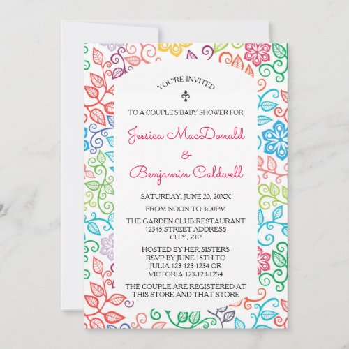 Floral Pattern _Couples Baby Shower Invitation