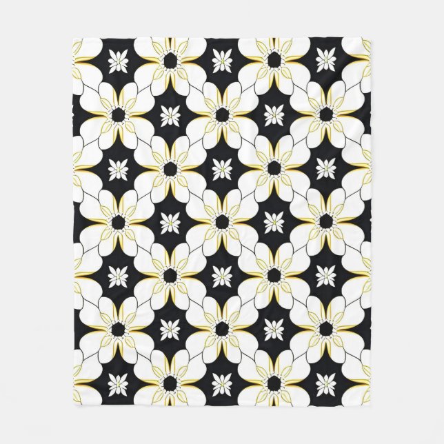 🌸 Floral Pattern Cozy Home Style Glow 🌿 Fleece Blanket (Front)