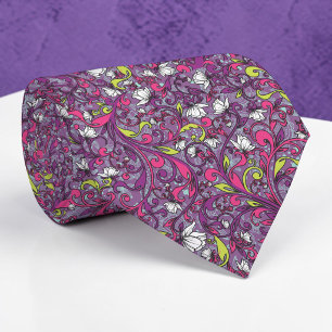 Floral Pattern Custom Necktie
