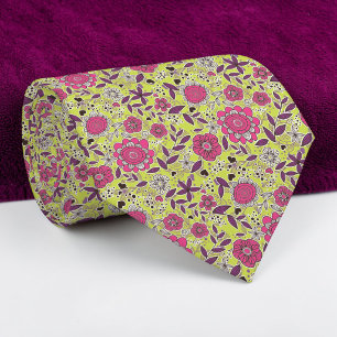 Floral Pattern Custom Necktie