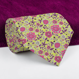 Floral Pattern Custom Necktie