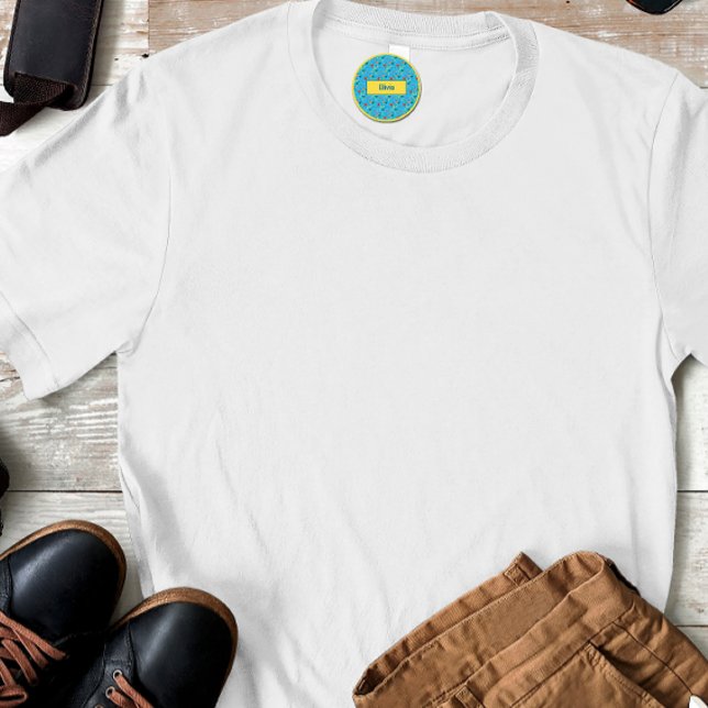 Floral pattern custom Turquoise kids  Labels (Creator Uploaded)