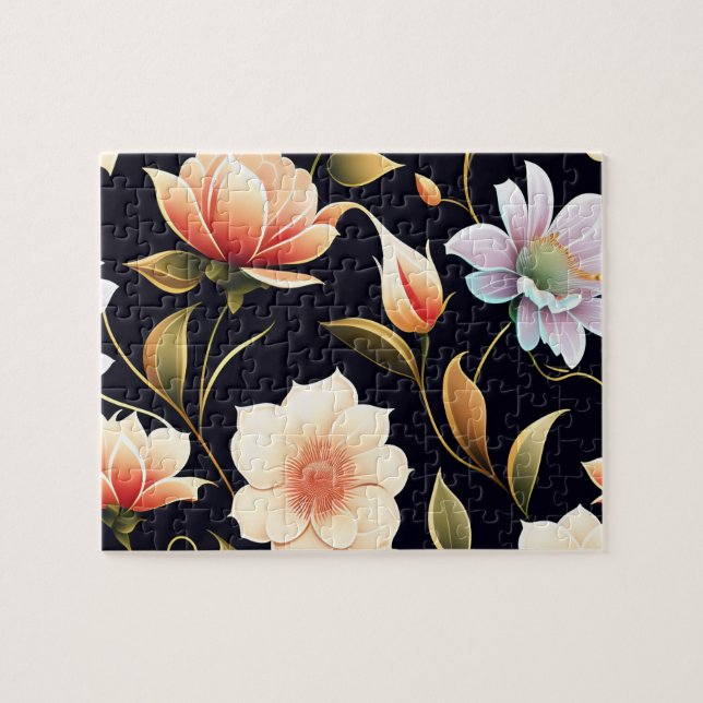 Floral Pattern Cute Flowers Jigsaw Puzzle (Horizontal)