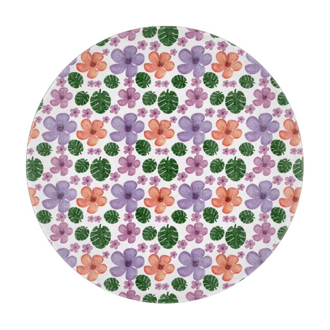 Floral pattern  cutting board (Front)