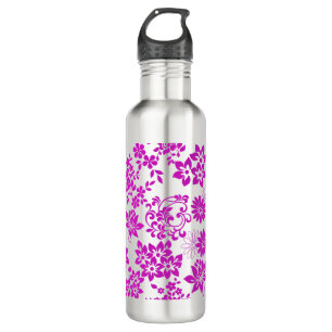 Floral pattern D02.pink.b Stainless Steel Water Bottle