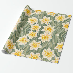 Floral Pattern Daffodil Flowers Wrapping Paper