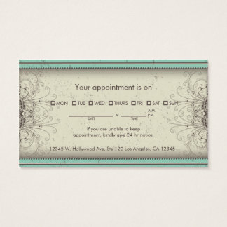 Floral Pattern Damask Elegant Appointment Cards