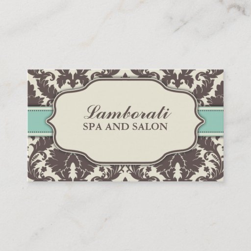 Customizable Floral Pattern Damask Elegant Classy Modern Retro Business Cards