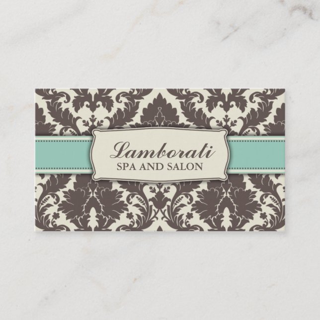 Floral Pattern Damask Elegant Modern Classy Retro Business Card (Front)