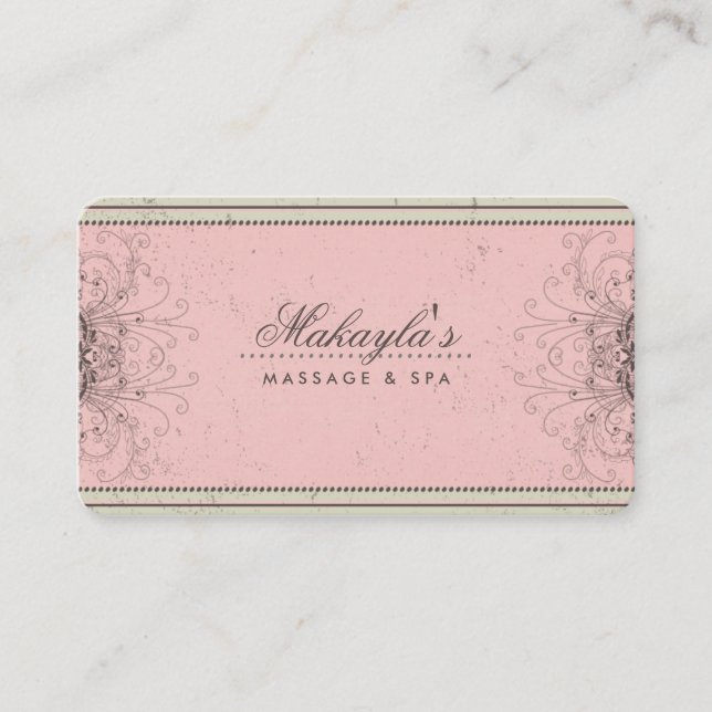 Floral Pattern Damask Elegant Modern Classy Retro Business Card (Front)