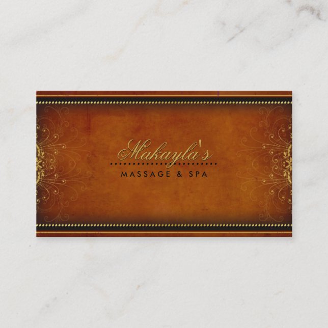 Floral Pattern Damask Elegant Modern Classy Retro Business Card (Front)